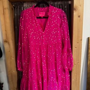 Lilly Pulitzer Fuchsia Dress with Silver Dots